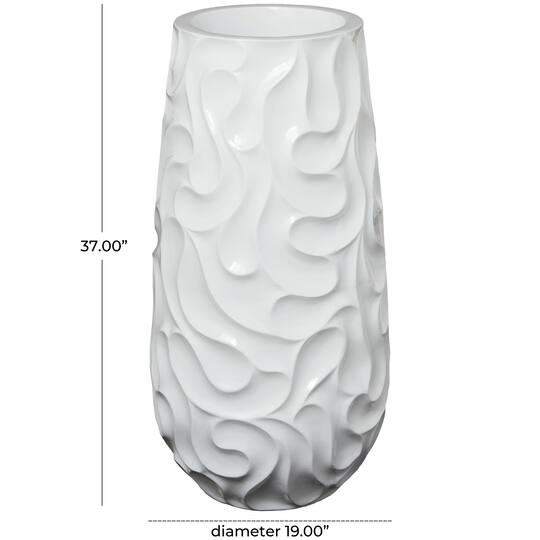 3ft. White Wave Textured Vase